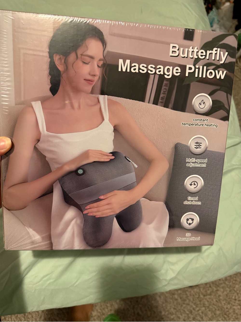Butterfly Massage Pillow - Gray Neck & Back Massager